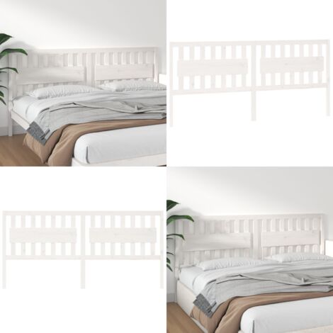 Testiera per Letto Bianca 205,5x4x100 cm Legno Massello di Pino - Testiera in legno massello - Testiera in pino
