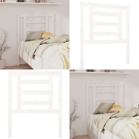 Testiera per Letto Bianca 81x4x100 cm in Legno Massello di Pino - Testiera in legno massello - Testiera in pino