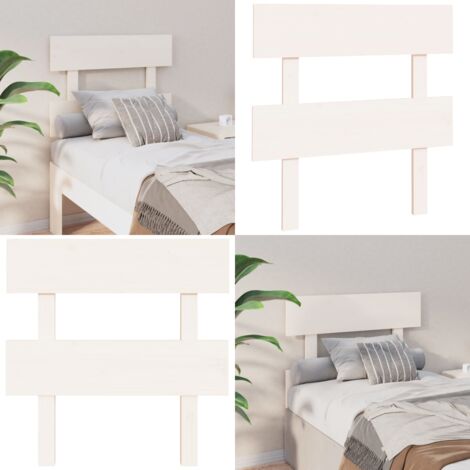 Testiera per Letto Bianca 93,5x3x81cm in Legno Massello di Pino - Testiera in pino - Testiera in legno massello