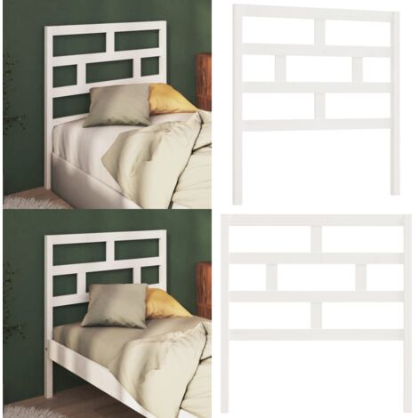 Testiera per Letto Bianca 96x4x100 cm in Legno Massello di Pino - Testiera in legno massello - Testiera in pino