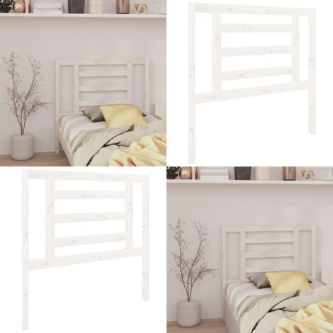 Testiera per Letto Bianca 96x4x100 cm in Legno Massello di Pino - Testiera in legno massello - Testiera in pino