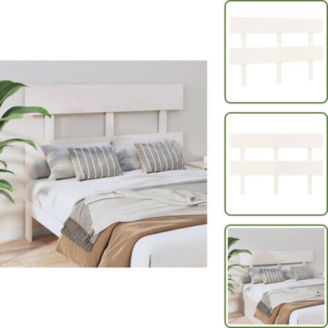 Testiera per letto bianca - vidaXL Testiera per Letto Bianca 124x3x81 cm in Legno Massello di Pino -
