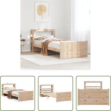Testiera per letto -  Giroletto con Testiera 75x190 cm in Legno Massello di Pino