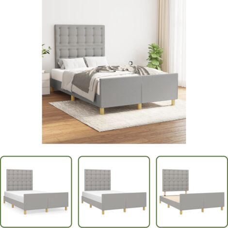 Testiera per letto -  Giroletto senza Materasso Grigio Chiaro 120x200 cm Tessuto