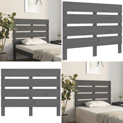 Testiera per Letto Grigia 100x3x80 cm in Legno Massello di Pino - Testiera in legno massello - Testiera in pino