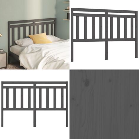 Testiera per Letto Grigia 126x4x100cm in Legno Massello di Pino - Testiera in legno massello - Testiera in pino