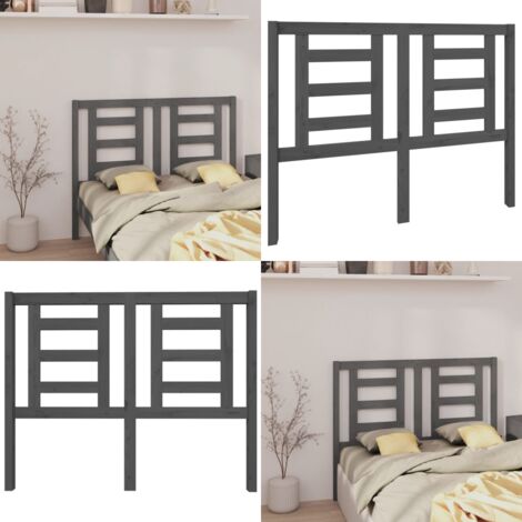 Testiera per Letto Grigia 126x4x100cm in Legno Massello di Pino - Testiera in legno massello - Testiera in pino
