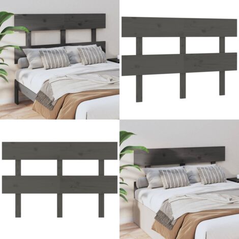Testiera per Letto Grigia 138x3x81 cm in Legno Massello di Pino - Testiera in pino - Testiera in legno massello