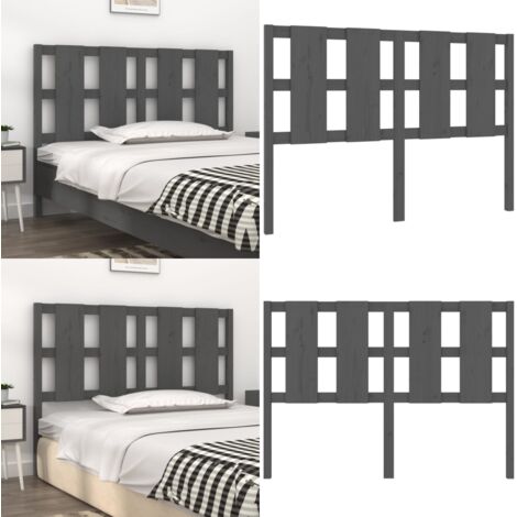 Testiera per Letto Grigia 145,5x4x100 cm Legno Massello di Pino - Testiera in pino - Testiera per camera da letto