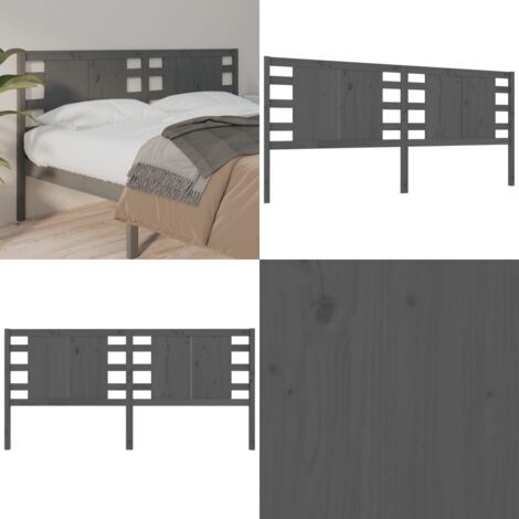 Testiera per Letto Grigia 146x4x100cm in Legno Massello di Pino - Testiera in legno massello - Testiera in pino