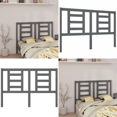 Testiera per Letto Grigia 146x4x100cm in Legno Massello di Pino - Testiera in legno massello - Testiera per letto grigia