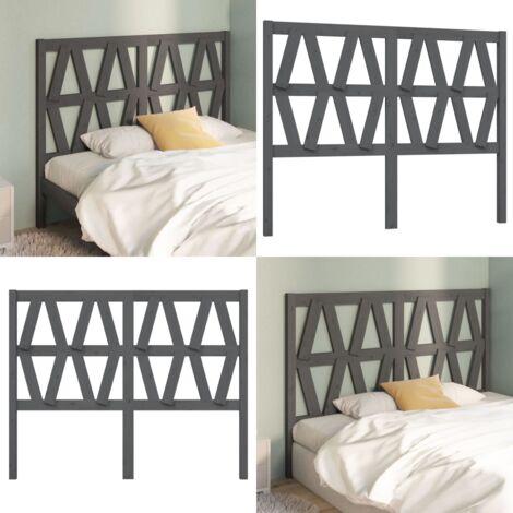 Testiera per Letto Grigia 146x4x100cm in Legno Massello di Pino - Testiera in legno massello - Testiera per letto grigia