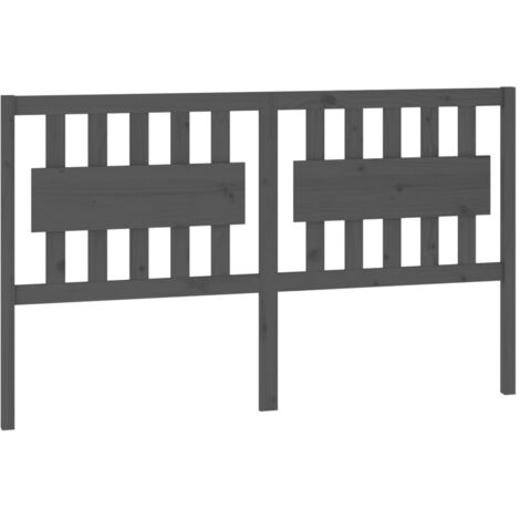 Testiera per Letto Grigia 155,5x4x100 cm Legno Massello di Pino vidaXL