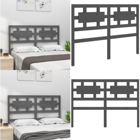 Testiera per Letto Grigia 165,5x4x100 cm Legno Massello di Pino - Testiera in pino - Testiera per camera da letto