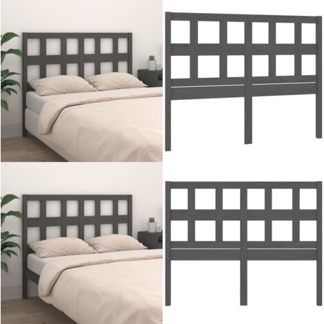 Testiera per Letto Grigia 165,5x4x100 cm Legno Massello di Pino - Testiera in pino - Testiera per camera da letto