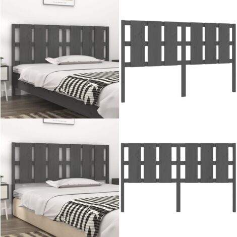 Testiera per Letto Grigia 165,5x4x100 cm Legno Massello di Pino - Testiera in pino - Testiera per camera da letto