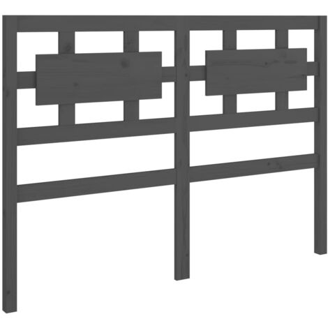 Testiera per Letto Grigia 185,5x4x100 cm Legno Massello di Pino vidaXL