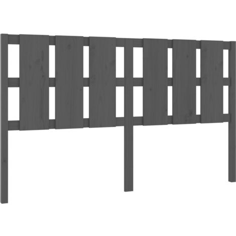 Testiera per Letto Grigia 185,5x4x100 cm Legno Massello di Pino vidaXL