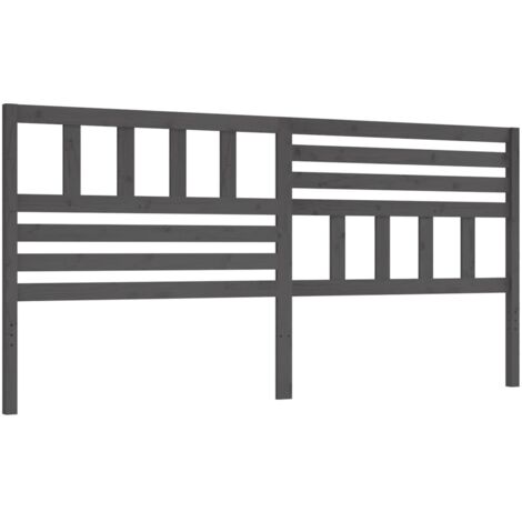 Testiera per Letto Grigia 186x4x100cm in Legno Massello di Pino vidaXL