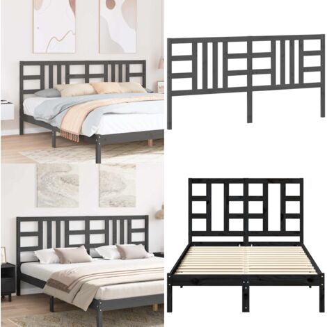Testiera per Letto Grigia 206x4x100cm in Legno Massello di Pino - Testiera in pino - Testiera per camera da letto