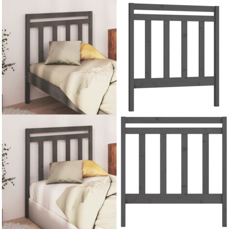 Testiera per Letto Grigia 81x4x100 cm in Legno Massello di Pino - Testiera in pino - Testiera per letto grigia