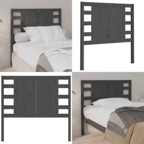 Testiera per Letto Grigia 81x4x100 cm in Legno Massello di Pino - Testiera in pino - Testiera per letto rustica