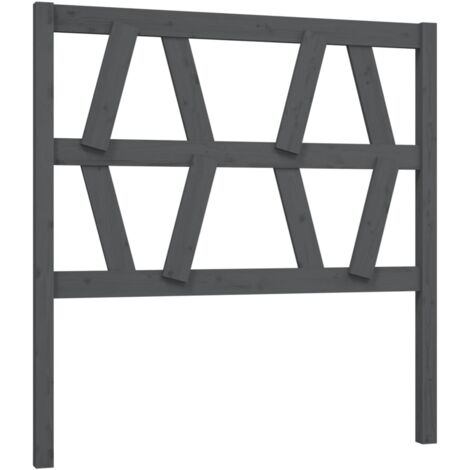 Testiera per Letto Grigia 81x4x100 cm in Legno Massello di Pino vidaXL