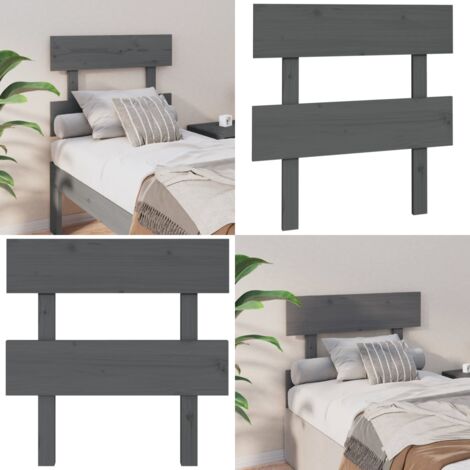 Testiera per Letto Grigia 93,5x3x81cm in Legno Massello di Pino - Testiera in pino - Testiera in legno massello