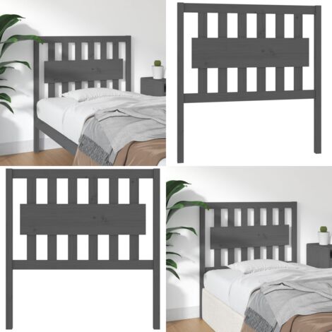 Testiera per Letto Grigia 95,5x4x100 cm Legno Massello di Pino - Testiera in pino - Testiera per letto rustica