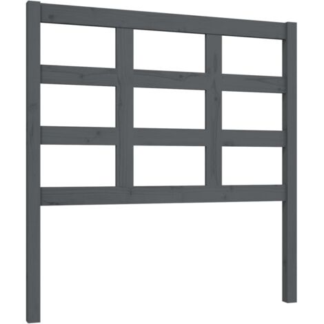 Testiera per Letto Grigia 95,5x4x100 cm Legno Massello di Pino vidaXL