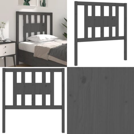 Testiera per Letto Grigia 96x4x100 cm in Legno Massello di Pino - Testiera in pino - Testiera per camera da letto