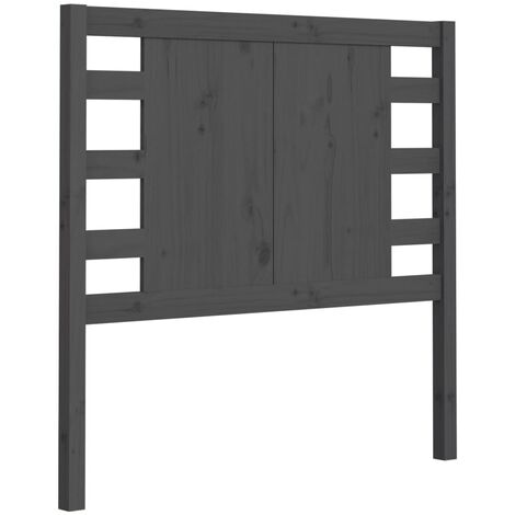 Testiera per Letto Grigia 96x4x100 cm in Legno Massello di Pino vidaXL