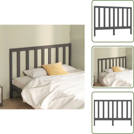 Testiera per letto grigia - vidaXL Testiera per Letto Grigia 126x4x100cm in Legno Massello di Pino -
