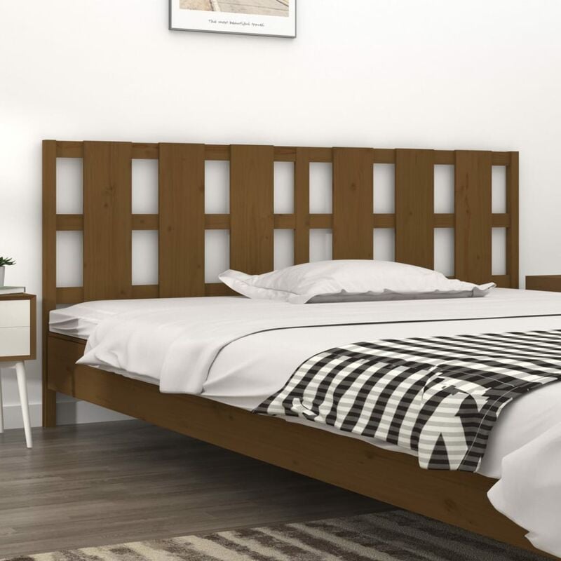 Testiera per Letto ambra 205,5x4x100 cm Legno Massello di Pino