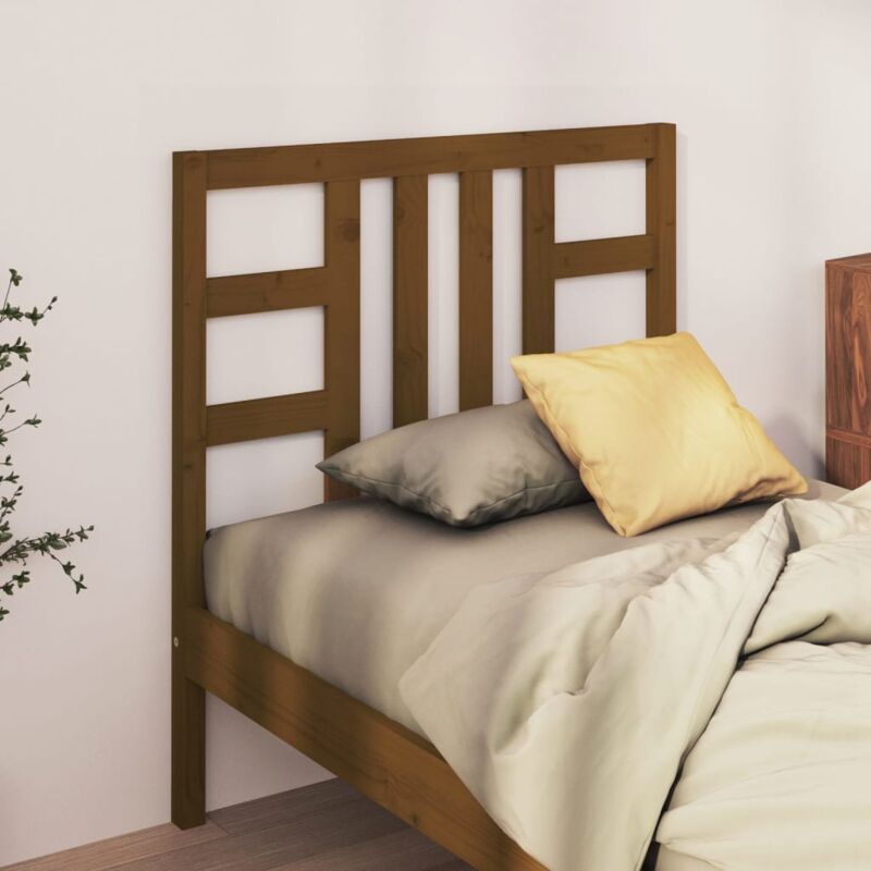 Testiera per Letto, Schienale del letto Miele 81x4x100 cm in Legno Massello di Pino vidaXL