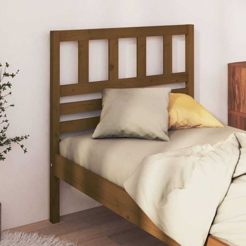 Testiera per Letto, Schienale del letto Miele 81x4x100 cm in Legno di Pino vidaXL