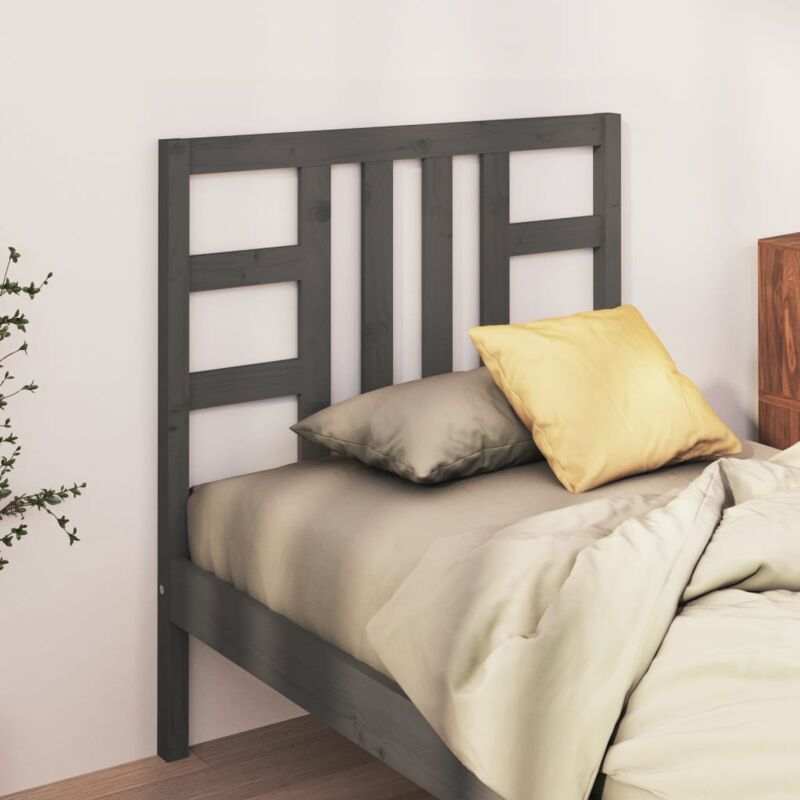 Testiera per Letto, Schienale del letto Grigia 96x4x100 cm in Legno Massello di Pino vidaXL