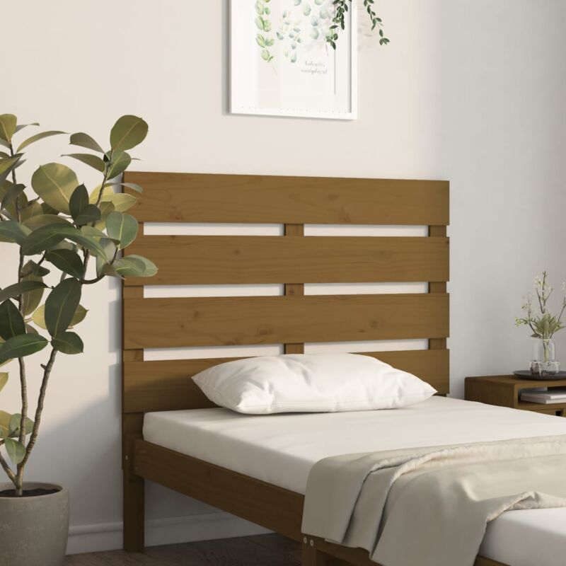 Testiera per Letto, Schienale del letto Miele 100x3x80 cm in Legno Massello di Pino vidaXL