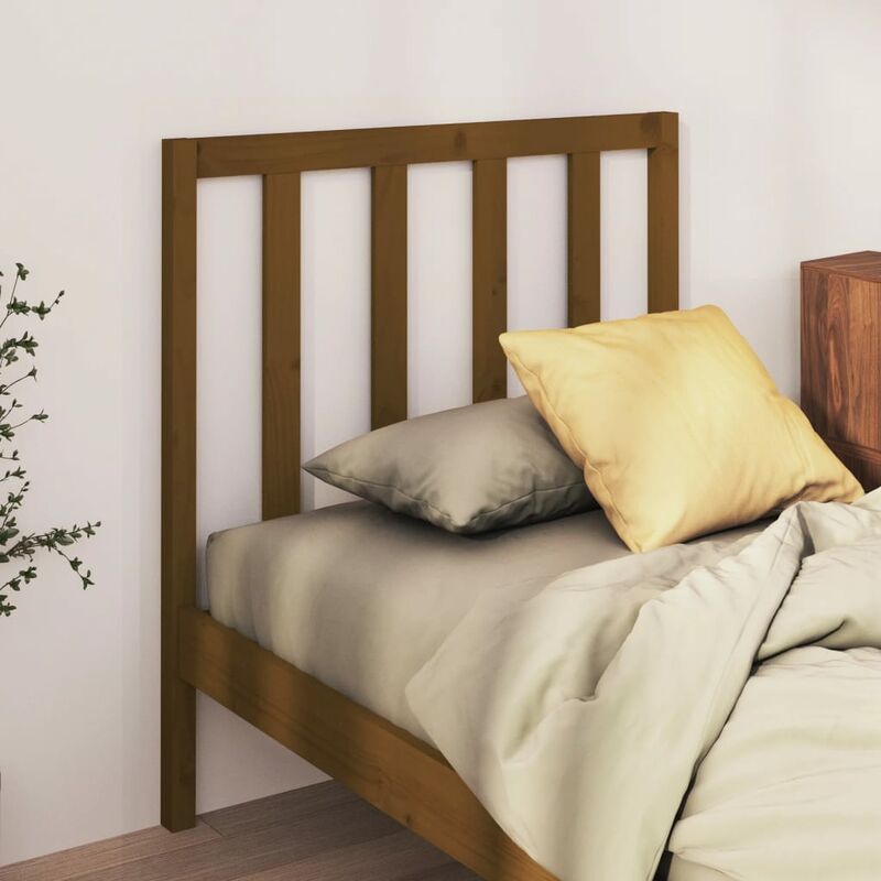 Testiera per Letto, Schienale del letto Miele 96x4x100 cm in Legno Massello di Pino vidaXL