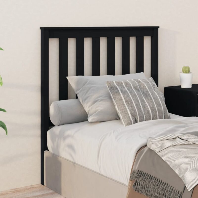 Testiera per Letto, Schienale del letto Nera 96x6x101 cm in Legno Massello di Pino vidaXL