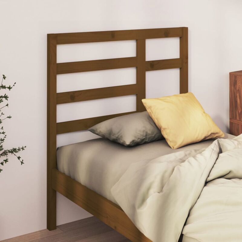 Testiera per Letto, Schienale del letto Miele 81x4x104 cm in Legno Massello di Pino vidaXL