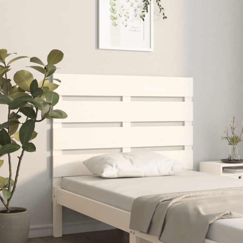 Testiera per Letto, Schienale del letto Bianca 75x3x80 cm in Legno Massello di Pino vidaXL