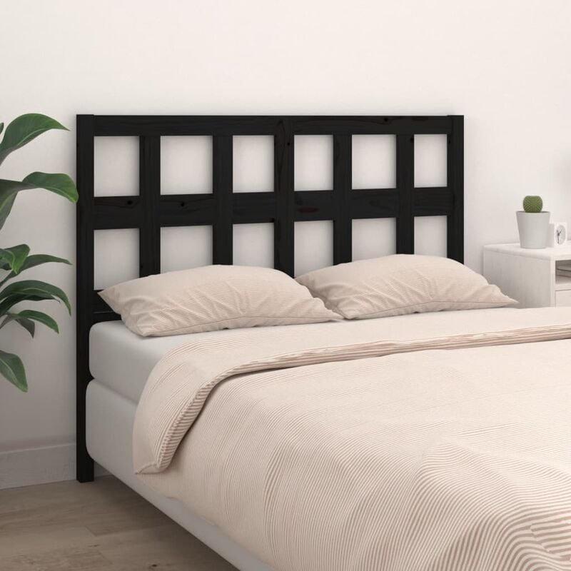 Testiera per Letto, Schienale del letto Nera 145, 5x4x100cm in Legno Massello di Pino vidaXL