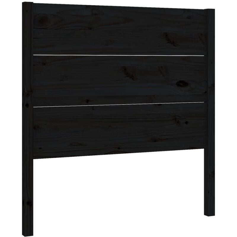 Testiera per Letto Nera 81x4x100 cm in Legno Massello di Pino vidaXL - Nero