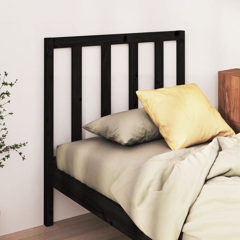 Furniture Limited - Testiera per Letto Nera 81x4x100 cm in Legno