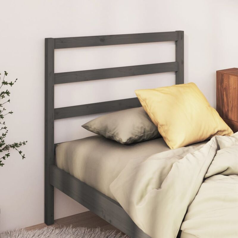 Maison du'Monde - Testiera per Letto Grigia 81x4x100 cm in Legno - Grijs