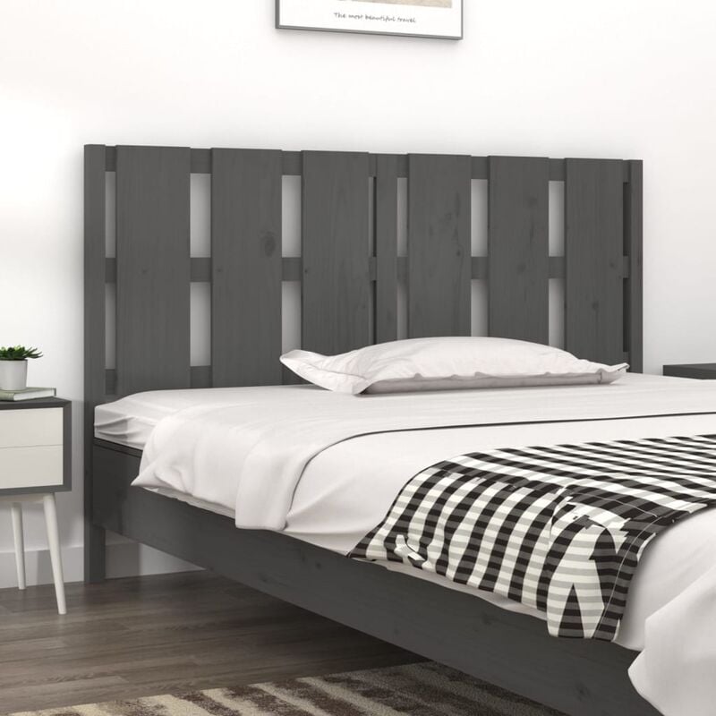 Maison du'Monde - Testiera per Letto Grigia 155,5x4x100 cm Legno - Grijs