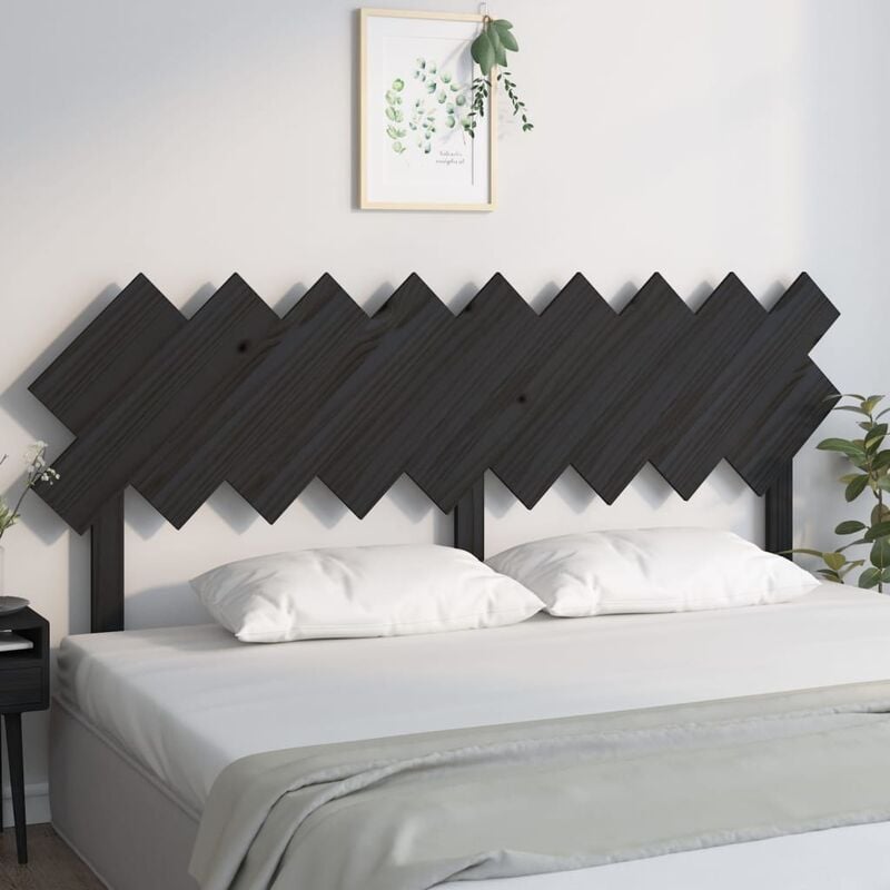 Maison du'Monde - Testiera per Letto Nera 178x3x80,5 cm in Legno - Zwart