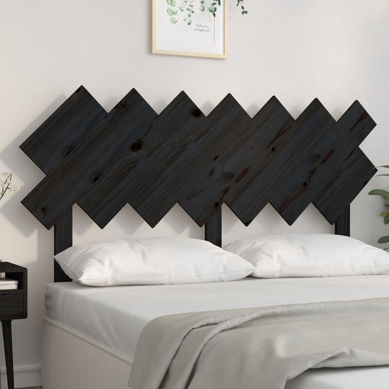 Maison du'Monde - Testiera per Letto Nera 141x3x80,5 cm in Legno - Zwart