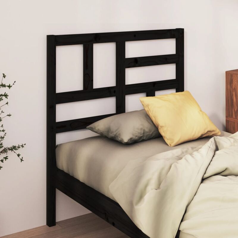 Maison du'Monde - Testiera per Letto Nera 81x4x104 cm in Legno - Zwart